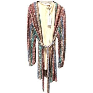 Club L London Womens Sequin Wrap Dress 20 Plus NWT Festival Club Party Retro